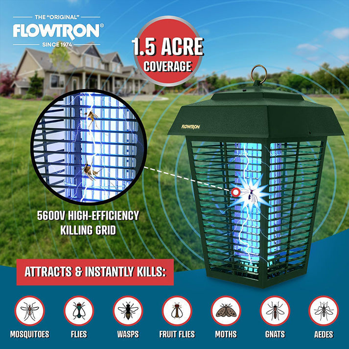 Flowtron Electric Bug Zapper 80W – Outdoor Pest Control, Garden Protection