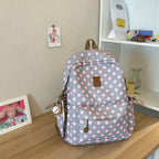Casual Polka Dot Backpack – School, Travel