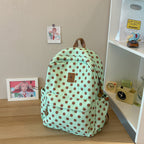 Casual Polka Dot Backpack – School, Travel