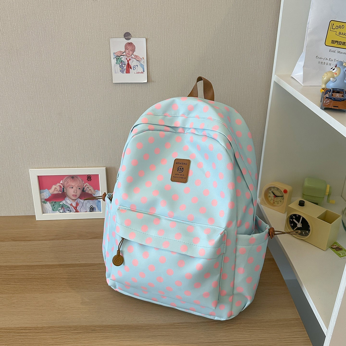 Casual Polka Dot Backpack – School, Travel