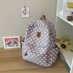 Casual Polka Dot Backpack – School, Travel