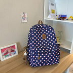 Casual Polka Dot Backpack – School, Travel