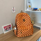 Casual Polka Dot Backpack – School, Travel