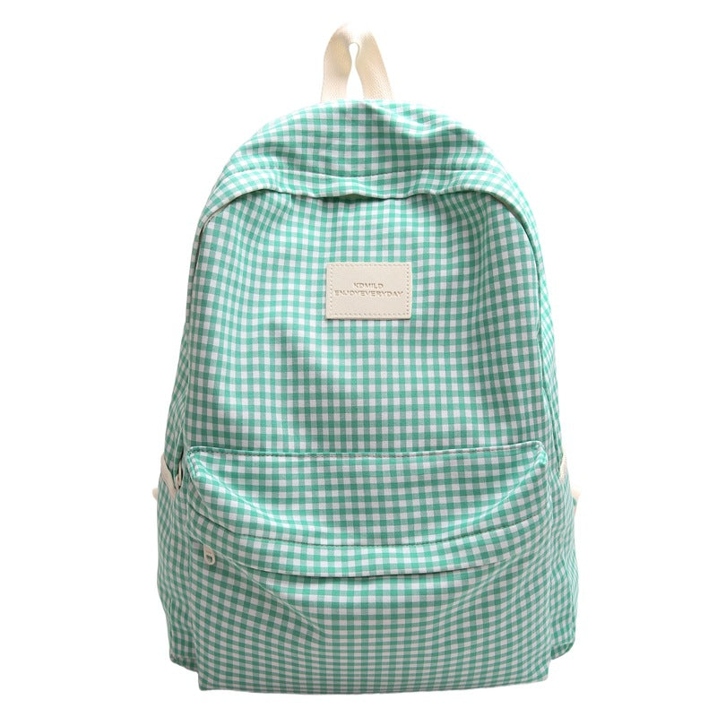 Checked Design Casual Backpack – School, Travel