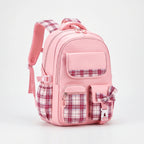 Checkered Detail School Rucksack – Travel, Everyday Use