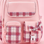 Checkered Detail School Rucksack – Travel, Everyday Use