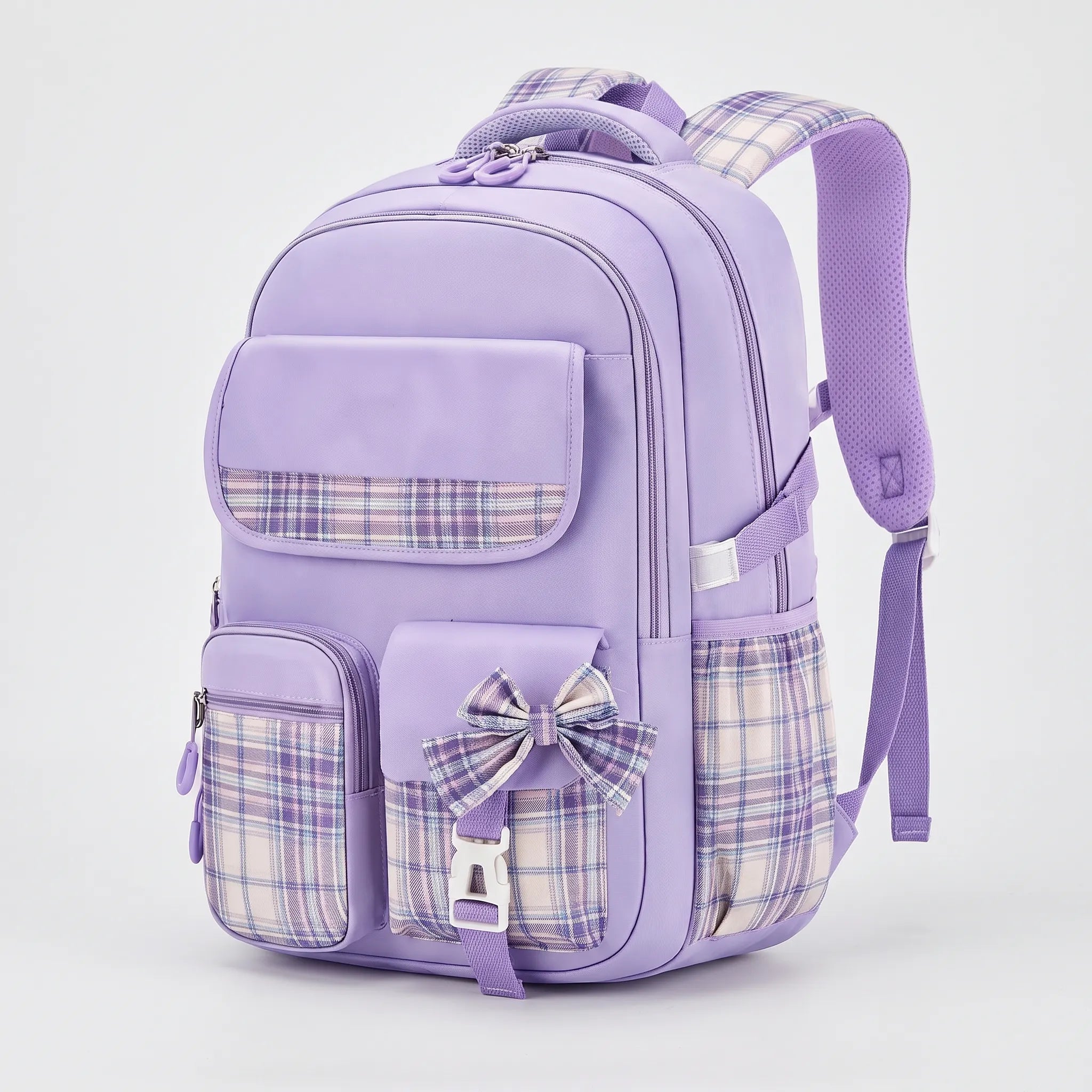 Checkered Detail School Rucksack – Travel, Everyday Use