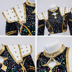 Cheerleader Costume Two-Piece Set with Crop Top and Pleated Skirt – Halloween, Cosplay
