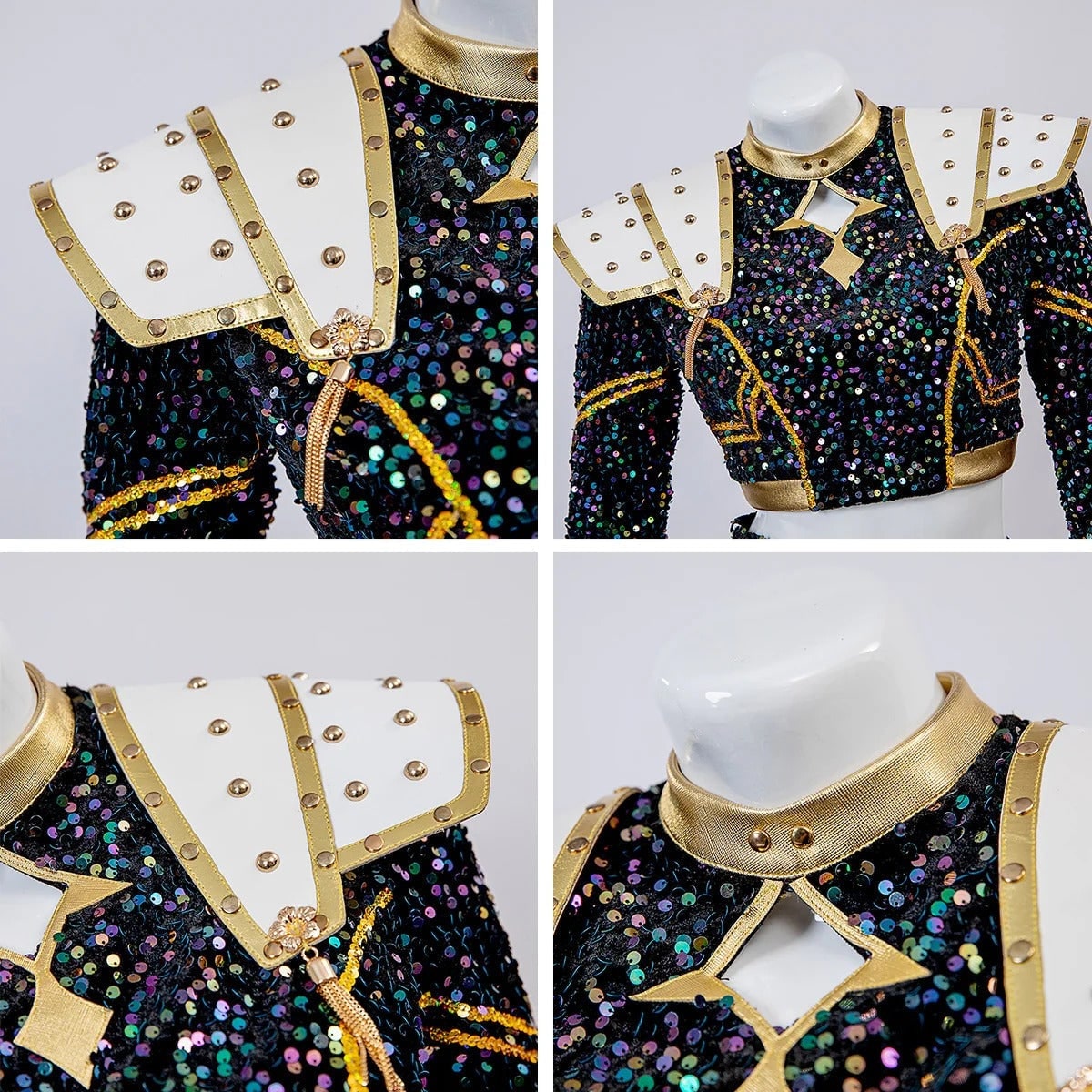 Cheerleader Costume Two-Piece Set with Crop Top and Pleated Skirt – Halloween, Cosplay