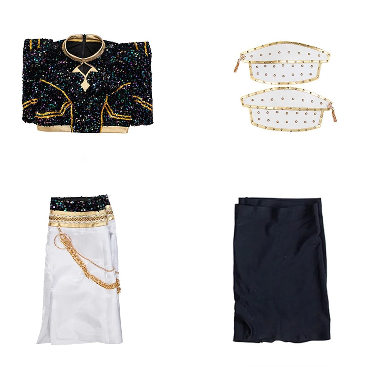 Cheerleader Costume Two-Piece Set with Crop Top and Pleated Skirt – Halloween, Cosplay