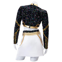 Cheerleader Costume Two-Piece Set with Crop Top and Pleated Skirt – Halloween, Cosplay