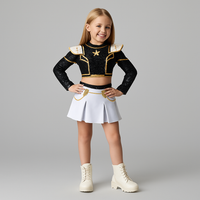 Cheerleader Costume Two-Piece Set with Crop Top and Pleated Skirt – Halloween, Cosplay