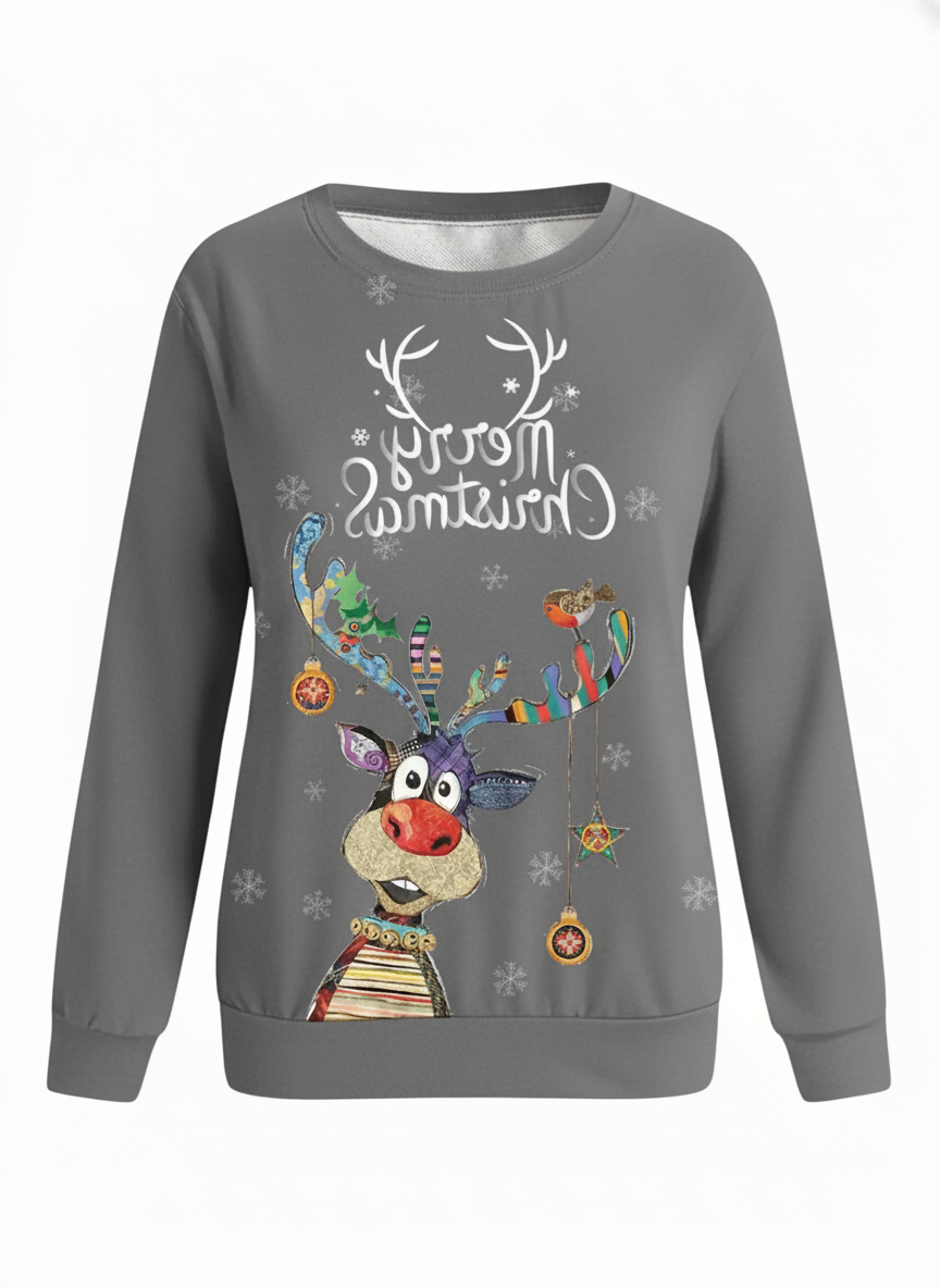 Christmas jumper for women | Knitted pullover with Christmas motif | Casual winter fashion for the festive season