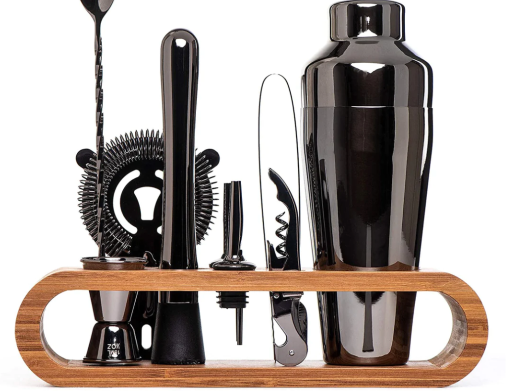 Cocktail Set Bar Kit – Metallic Finish, Mixology Essentials – Home, Gift