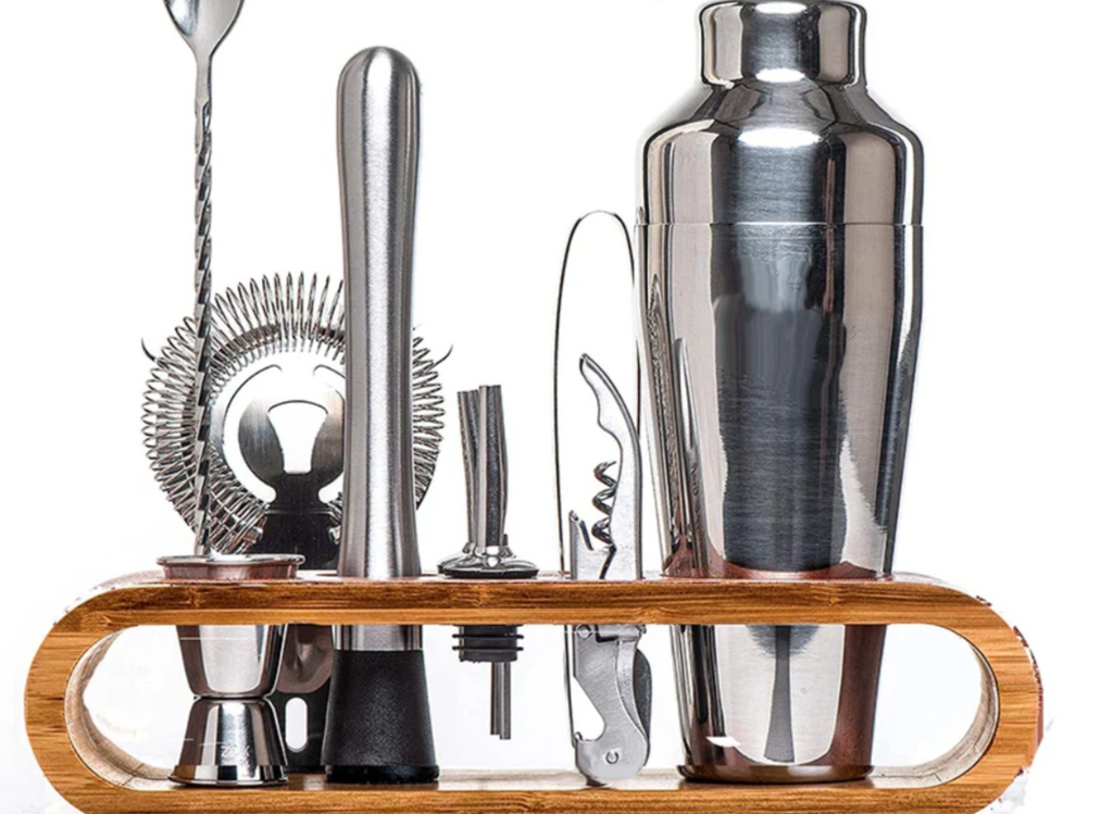 Cocktail Set Bar Kit – Metallic Finish, Mixology Essentials – Home, Gift