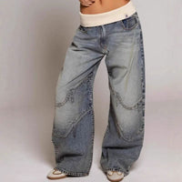 Comfortable Vintage Washed Baggy Jeans for Casual Wear - Soft Denim, Relaxed Fit, Versatile Style 2XL