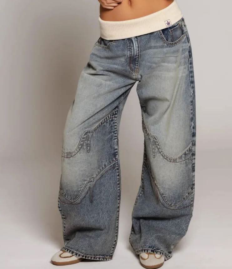 Comfortable Vintage Washed Baggy Jeans for Casual Wear - Soft Denim, Relaxed Fit, Versatile Style