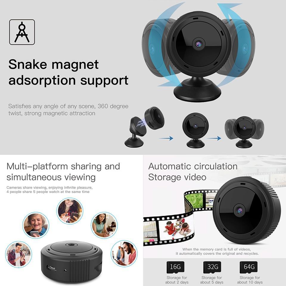 Compact WiFi Camera 1080P with Night Vision – Home Security, Remote Monitoring