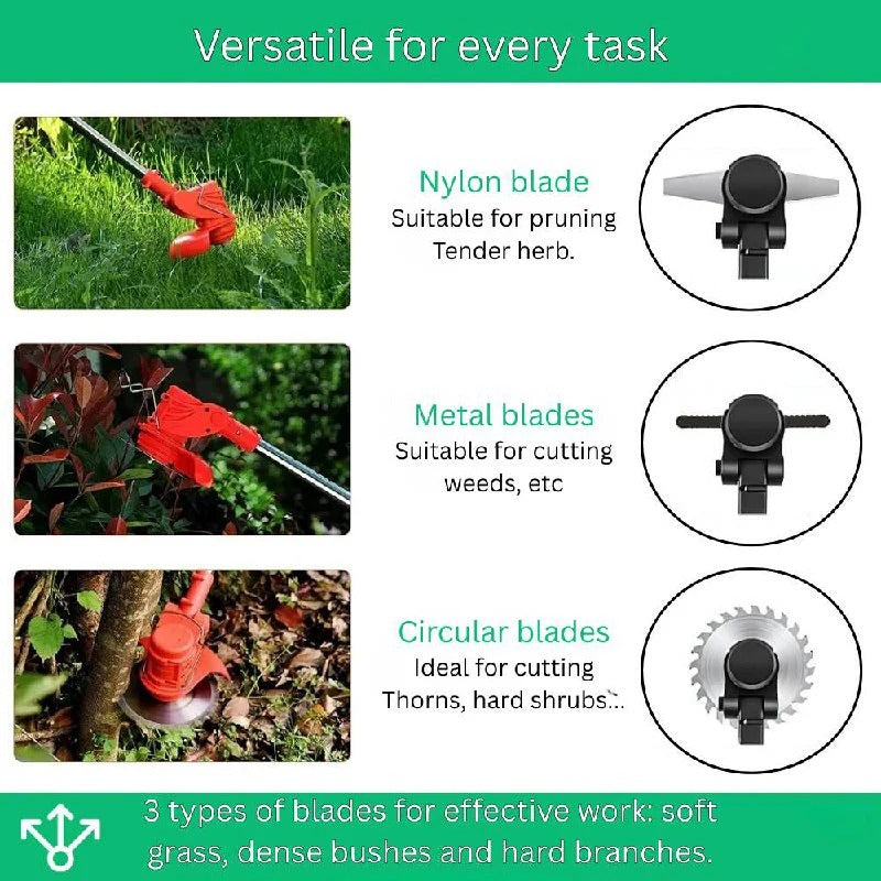 Cordless Brush Cutter 21V with Adjustable Handle – Garden Trimming, Outdoor Maintenance