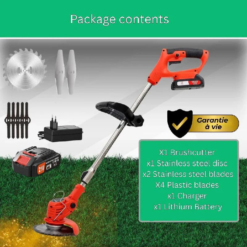 Cordless Brush Cutter 21V with Adjustable Handle – Garden Trimming, Outdoor Maintenance