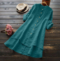 Cotton-Linen Button-Up Shirt for Casual Wear - Lightweight and Breathable