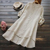 Cotton-Linen Button-Up Shirt for Casual Wear - Lightweight and Breathable