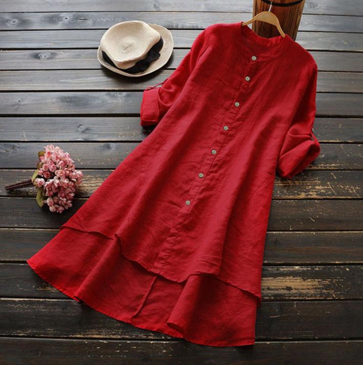 Cotton-Linen Button-Up Shirt for Casual Wear - Lightweight and Breathable
