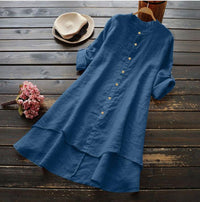 Cotton-Linen Button-Up Shirt for Casual Wear - Lightweight and Breathable