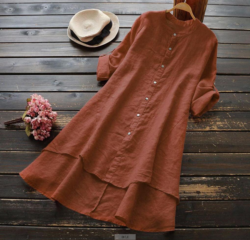 Cotton-Linen Button-Up Shirt for Casual Wear - Lightweight and Breathable