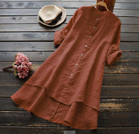 Cotton-Linen Button-Up Shirt for Casual Wear - Lightweight and Breathable