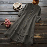 Cotton-Linen Button-Up Shirt for Casual Wear - Lightweight and Breathable