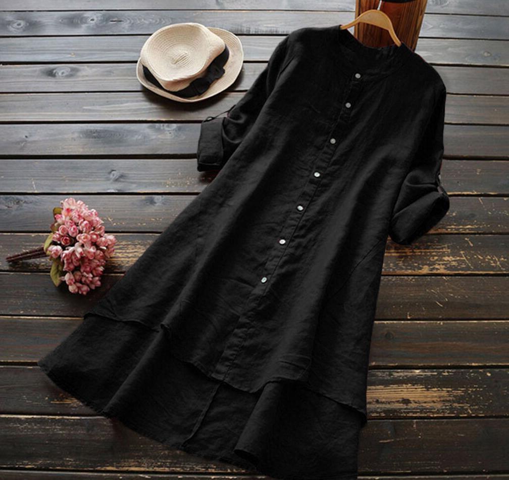 Cotton-Linen Button-Up Shirt for Casual Wear - Lightweight and Breathable
