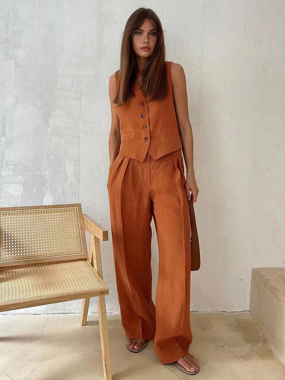 Cotton Linen Co-Ord Set for Women UK – Summer Outfit Wedding Guest Outfit & Holiday Wear