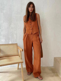 Cotton Linen Co-Ord Set for Women UK – Summer Outfit Wedding Guest Outfit & Holiday Wear