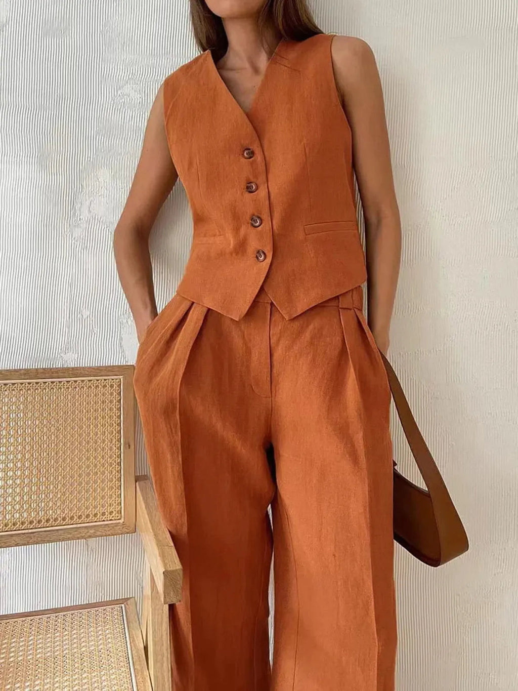 Cotton Linen Co-Ord Set for Women UK – Summer Outfit Wedding Guest Outfit & Holiday Wear