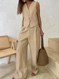 Cotton Linen Co-Ord Set for Women UK – Summer Outfit Wedding Guest Outfit & Holiday Wear