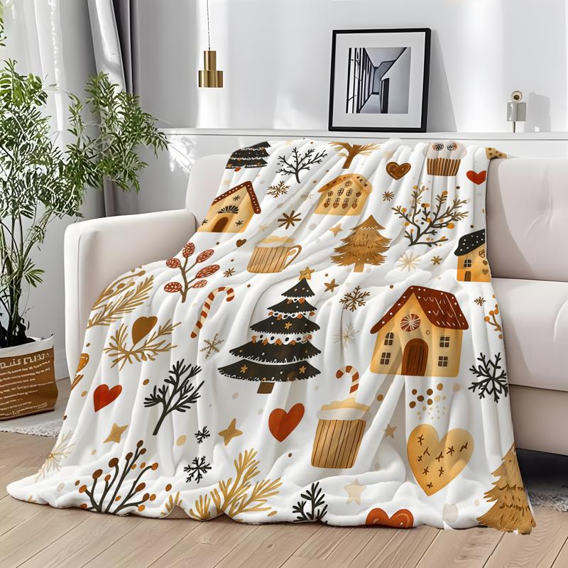 Cozy Fleece Throw Blanket – Holiday Decor, Home Comfort