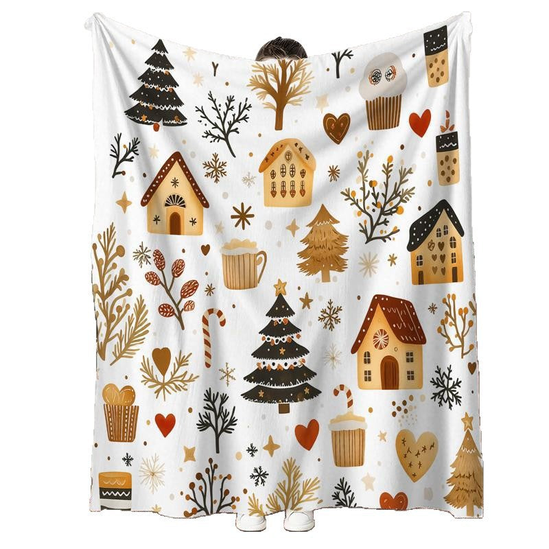Cozy Fleece Throw Blanket – Holiday Decor, Home Comfort