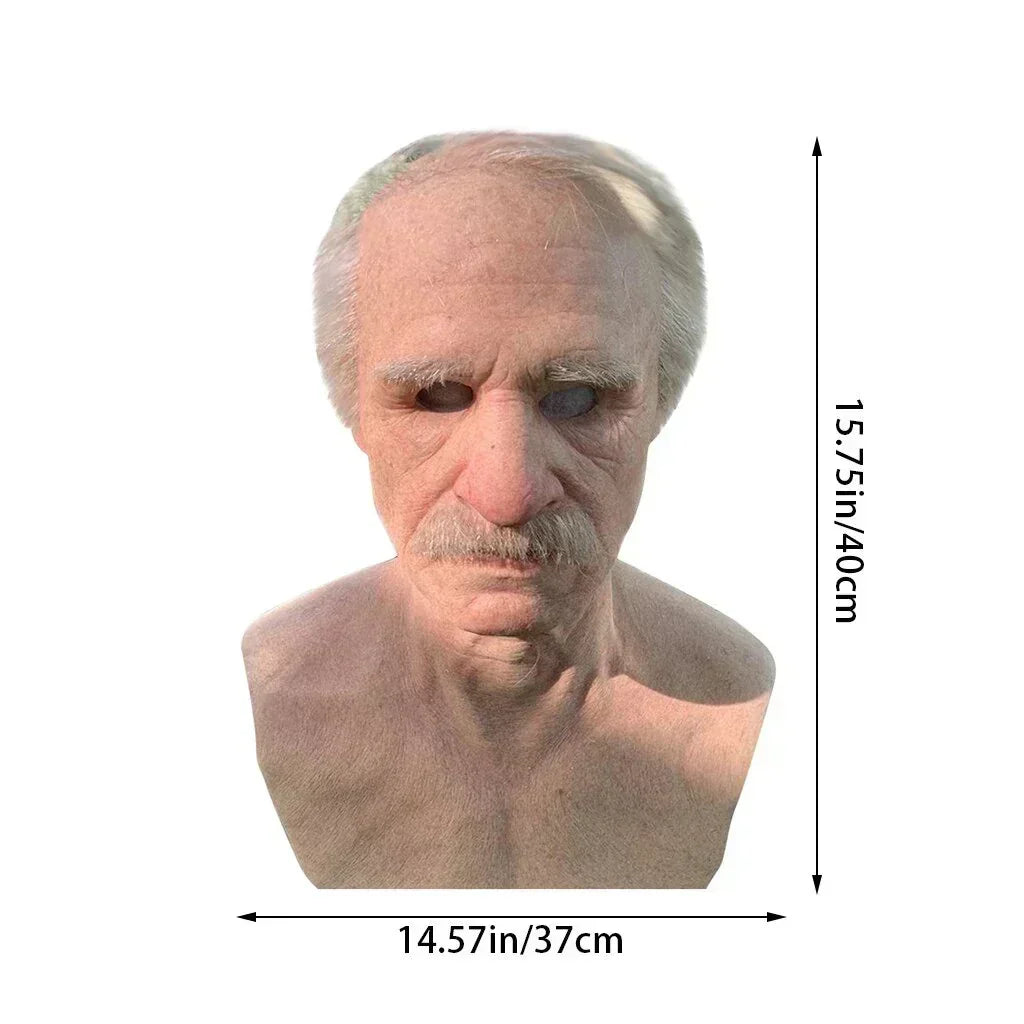Creepy Old Man Mask – Realistic Latex for Halloween, Costume Parties