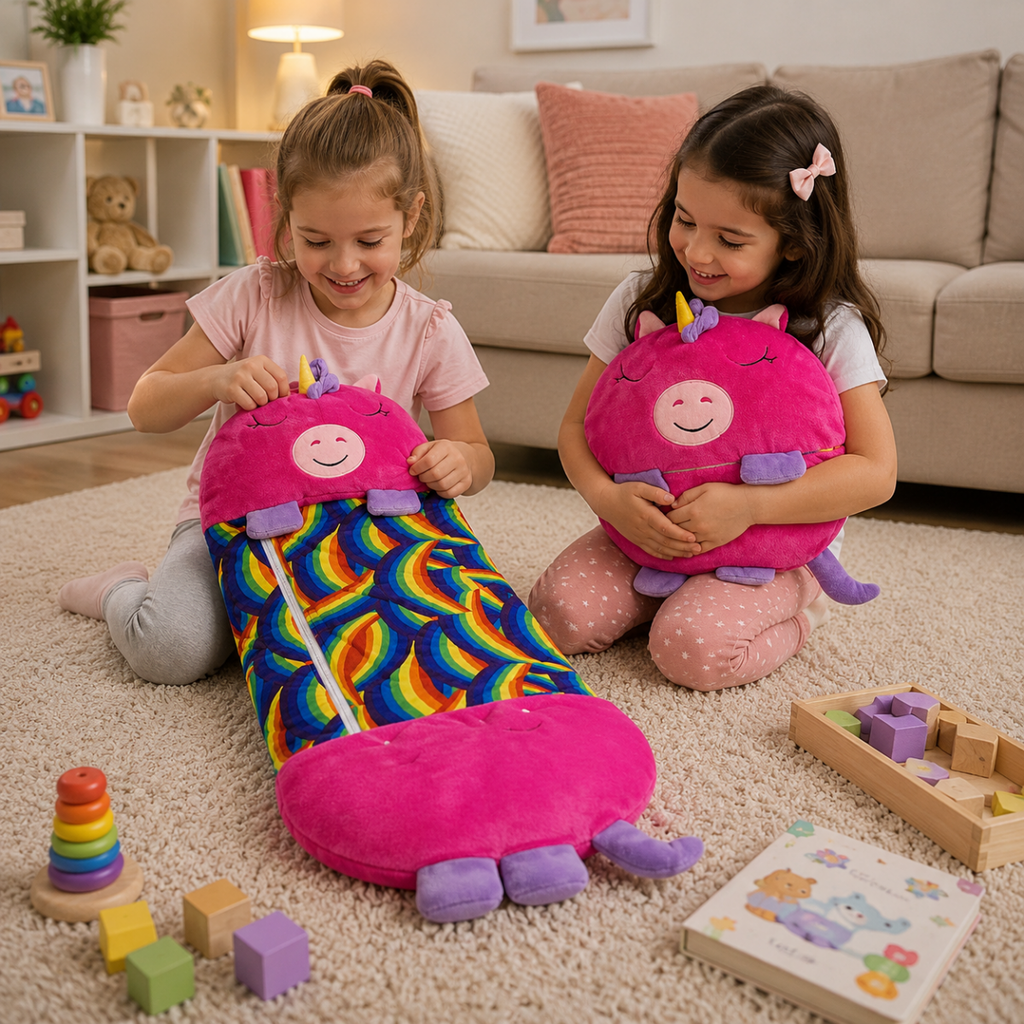 Cuddly Toy with Cozy Sleeping Bag – Comfort, Travel