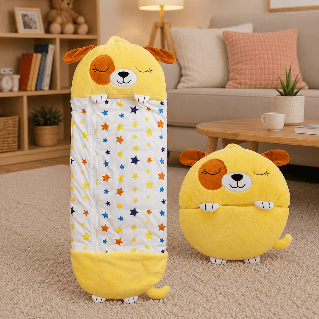 Cuddly Toy with Cozy Sleeping Bag – Comfort, Travel