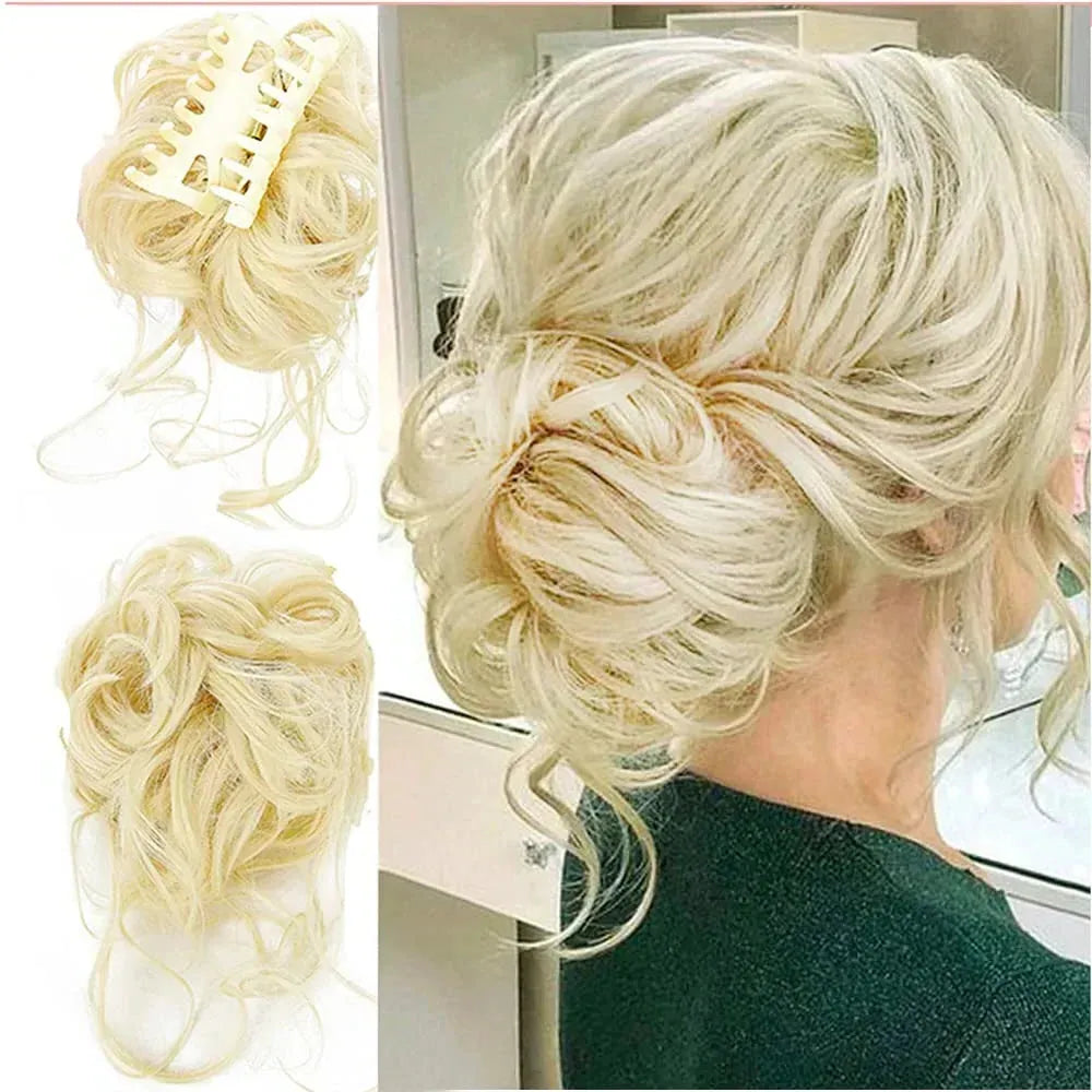 Curly Hair Bun Clip-in Hair Piece with Volume – Daily Wear, Natural Look