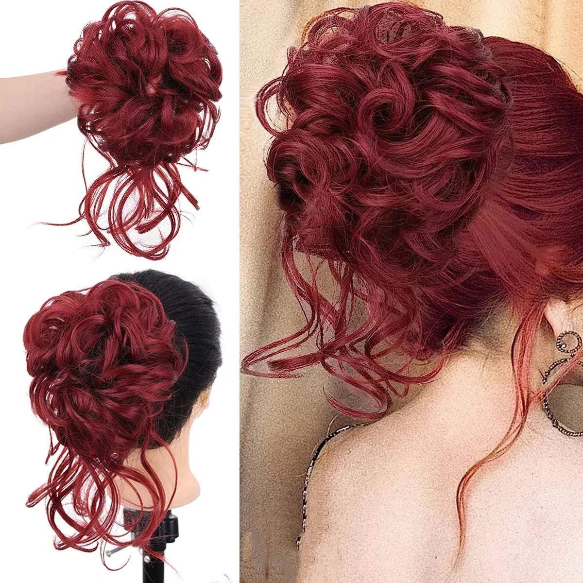 Curly Hair Bun Clip-in Hair Piece with Volume – Daily Wear, Natural Look