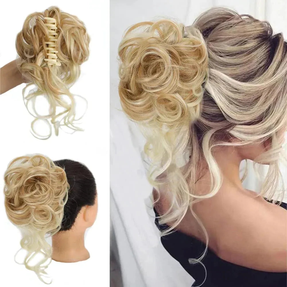 Curly Hair Bun Clip-in Hair Piece with Volume – Daily Wear, Natural Look