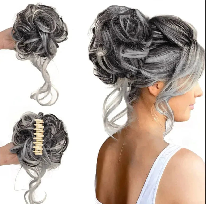 Curly Hair Bun Clip-in Hair Piece with Volume – Daily Wear, Natural Look