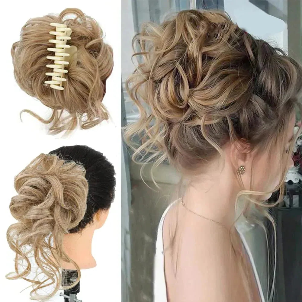 Curly Hair Bun Clip-in Hair Piece with Volume – Daily Wear, Natural Look
