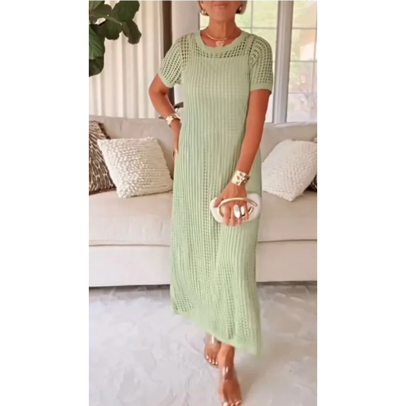 Cut-Out Long Maxi Dress with Free Inner Dress for Casual or Formal Wear