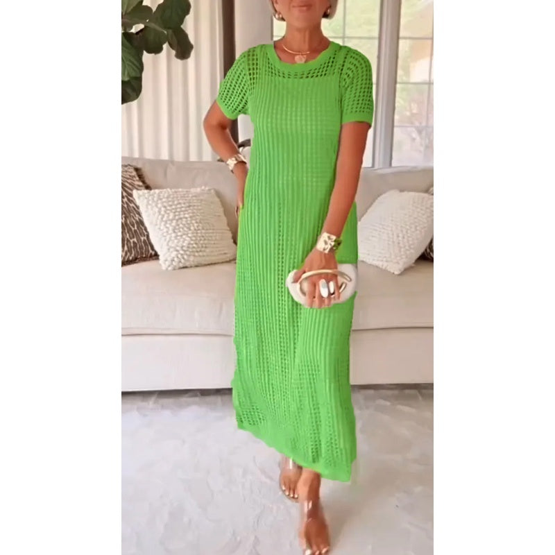 Cut-Out Long Maxi Dress with Free Inner Dress for Casual or Formal Wear