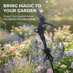 Dancing Fairy Statue Steel – Garden Decor, Home Accent – Outdoor, Patio