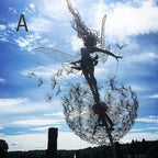 Dancing Fairy Statue Steel – Garden Decor, Home Accent – Outdoor, Patio